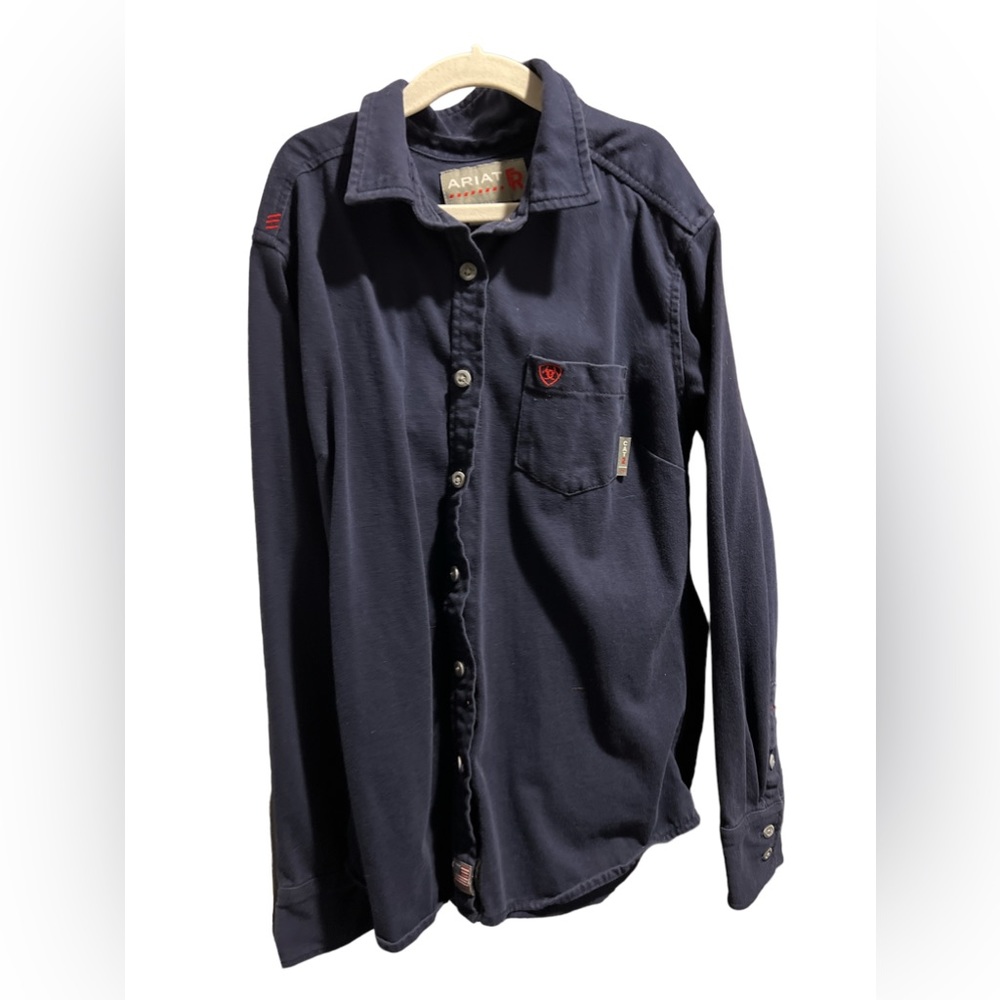 Ariat FRC Button Up Shirt Small Navy Blue